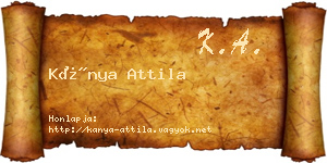 Kánya Attila névjegykártya